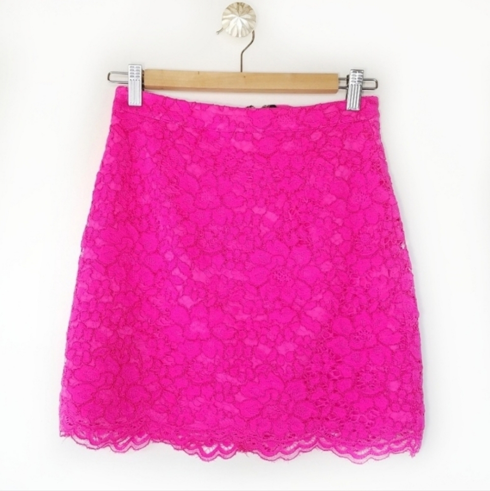 NBD NAVEN REVOLVE hot pink Fushia lace mini skirt SMALL